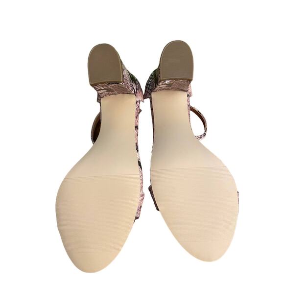 NEW Madden Girl Women's Beella Block Heel Strap Sandals Blue Snakeskin Size 6.5 - Picture 5 of 5